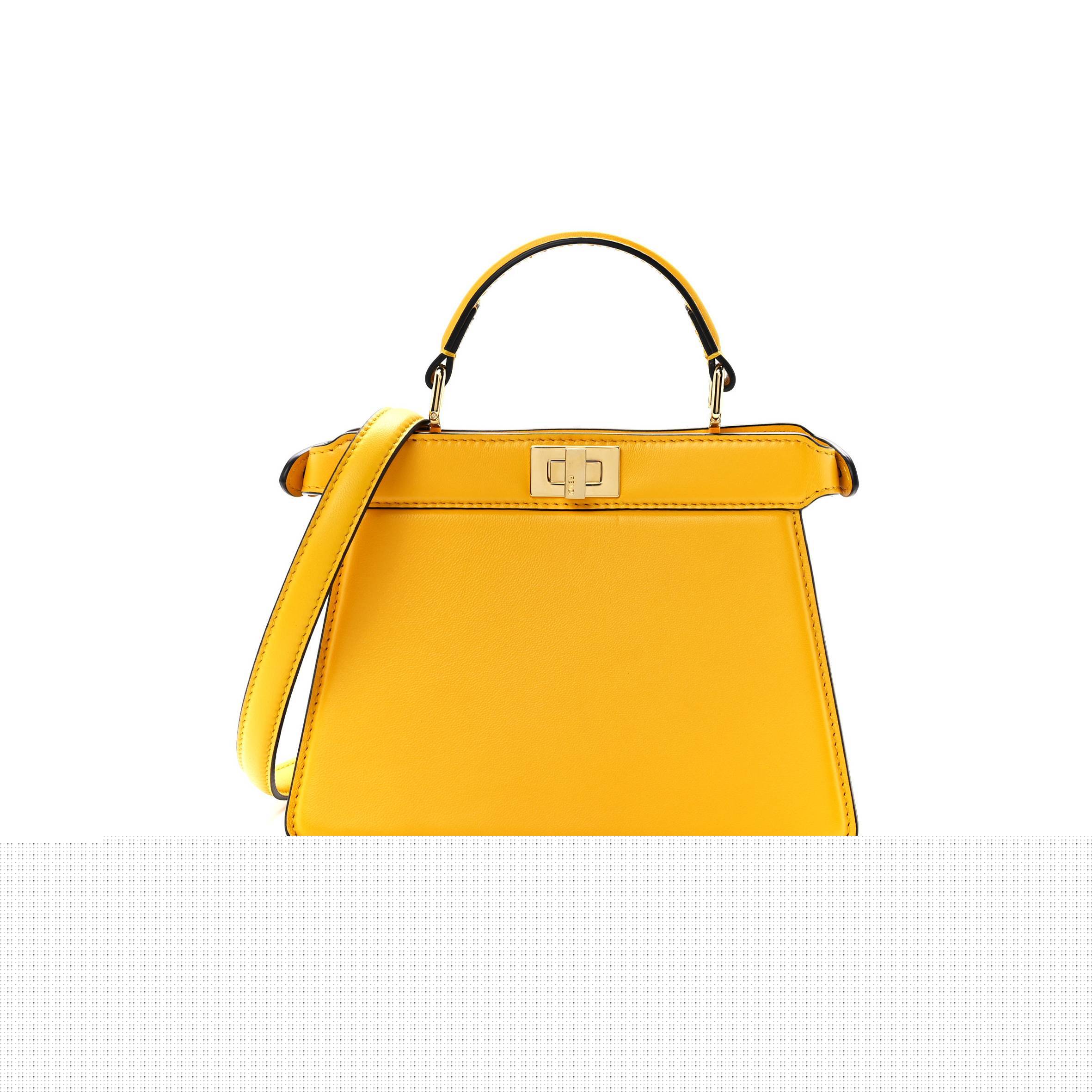 F**di shiny nappa petite peekaboo i see u satchel mimosa (20*15*9cm)